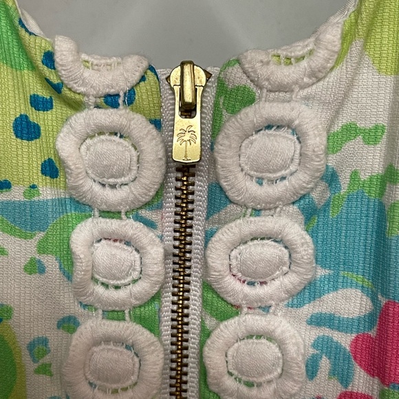 LILLY PULITZER Pink Lemonade Delia Shift Dress Lime Lemon Print Size 0 - Picture 5 of 8